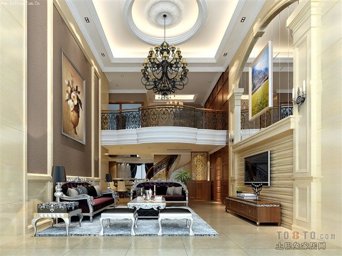 现代复式豪华楼中楼装修效果图